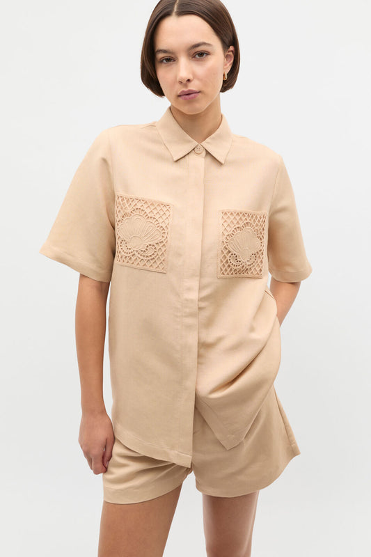 Crochet Pocket Shirt